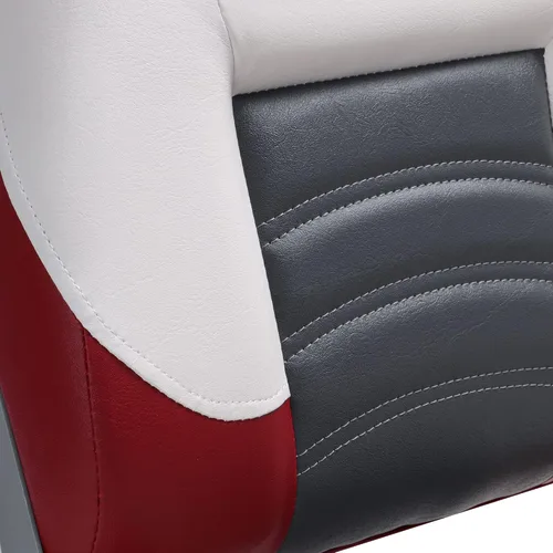 Vista 6 de NORTHCAPTAIN T1 Deluxe Asiento plegable para barco con respaldo bajo, tornillos de acero inoxidable incluidos A-Blanco/Rojo Vino/Carbón (2 asientos)
