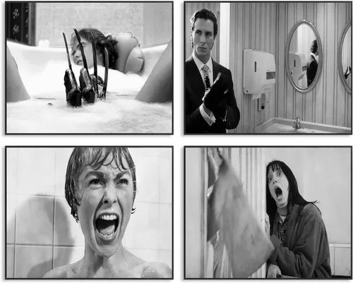 Vista 11 de Juego de 4 pósters de arte de pared de baño divertidos de TWNSLLA - Arte de humor de la película "Dumb and Dumber" para la habitación, divertidos