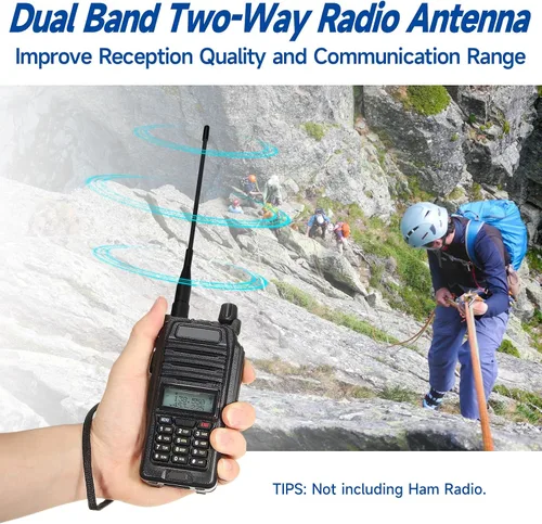 Vista 2 de Eightwood Antena de radio bidireccional de 6 pulgadas, VHF/UHF de doble banda SMA hembra flexible de mano antena de radio de mano 2