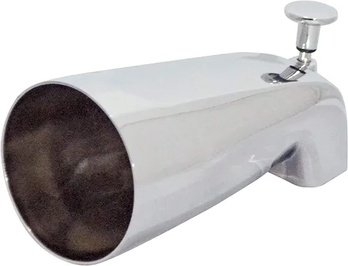 Vista 7 de Boquilla para bañera con desviador frontal, rosca hembra IPS de 1/2 pulgada, extremo frontal roscado, longitud total de 5-1/4 pulgadas, para tubo