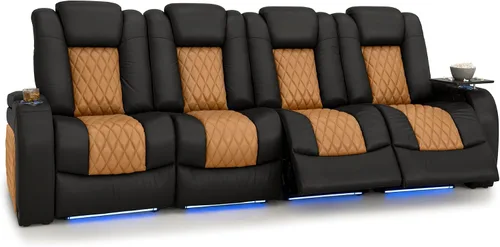 Vista 198 de Seatcraft Asiento de cine en casa Diamante Marrón Reclinable Individual