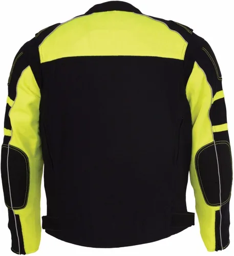 Vista 3 de De los hombres moto negro/verde malla chamarra de montar w/chaqueta Lluvia extraíble Liner Regular), s, Regular