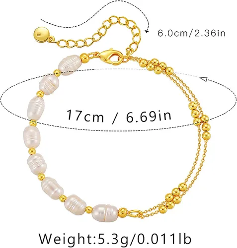 Vista 77 de Delicadas pulseras de oro para mujer, chapado en oro 18, ajustable, mal de ojo, mariposa, cuentas, perla, corazón, turquesa, hecha a mano para mujer