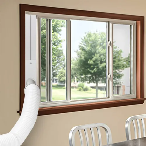 Vista 7 de HOXHA Kit de ventilación de ventana de aire acondicionado, kit universal de ventana ajustable con manguera de escape de 5.9 pulgadas de diámetro