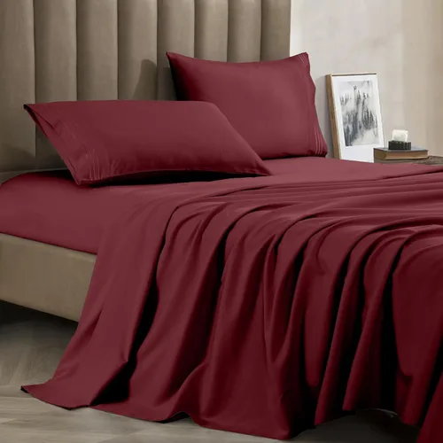 Vista 14 de CELINE LINEN Juego de sábanas de microfibra de 4 piezas prémium de calidad hotelera 1800, resistente a las arrugas - Ropa de cama de lujo ultra