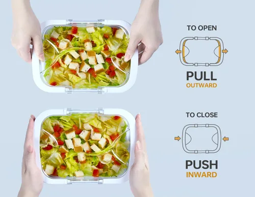 Vista 9 de Felli Duo Loc Tritan - Recipientes de preparación de comidas aptos para microondas sin bisfenol A, a prueba de fugas, contenedor para almuerzos