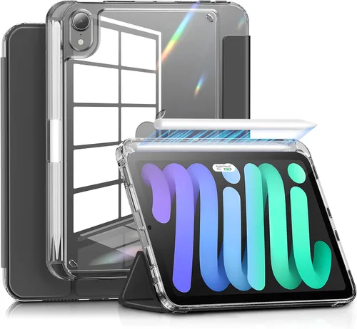 Vista 9 de INFILAND Funda para iPad mini 7, iPad mini 7ª (A17 Pro)/6ª generación de 8.3 pulgadas 2024/2021, parte trasera transparente y funda protectora