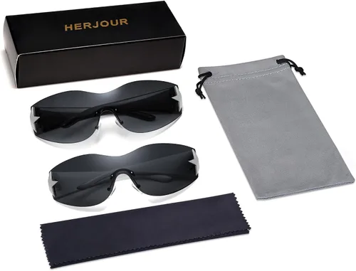 Vista 5 de Allarallvr Y2K AR82143 - Gafas de sol para mujer y hombre gafas de sol envolventes