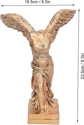 Vista 2 de Yosoo Estatua de la diosa de la victoria, escultura de diosa griega para oficina en casa, adorno de Esktop, regalo de cumpleaños (M-latón)