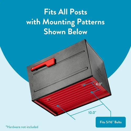 Vista 10 de Architectural Mailboxes Oasis® Eclipse™ Buzón Seguro con Cerradura Aprobado por USPS, Resistente, Anti-Robo de Acero Montado en Poste para Exterior