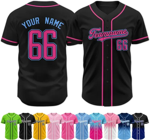 Vista 32 de Custom Baseball Jersey Stitched Personalized Name Number Baseball Shirts Sports Uniform for Men Women Boy