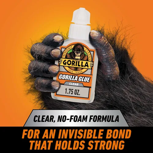 Vista 2 de Gorilla - Pegamento transparente, botella de 1.75 onzas (paquete de 1) - Cristal claro, para todo uso y resistente al agua