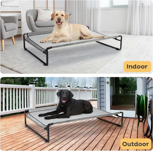 Vista 7 de Veehoo Cama Elevada Original para Perros de Exterior, Catre Elevado Refrescante para Perros Grandes, Plataforma de Hamaca Portátil de Pie