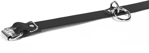 Vista 3 de Clara DDLG ODDO - Collar hecho a mano de piel auténtica con anillo tórico