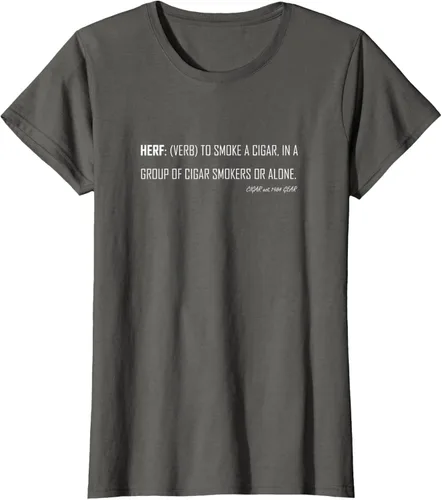 Vista 6 de Herf definition - Camiseta de manga corta, diseño con texto "Cigar Smoker Puff Verb Stogie Habano" Negro