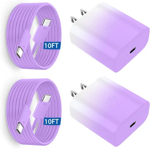 Vista 14 de Cargador USB C súper rápido de 45 W, cargador tipo C, bloque de carga rápida para teléfono Android con cable de carga tipo C de 3 pies para Samsung