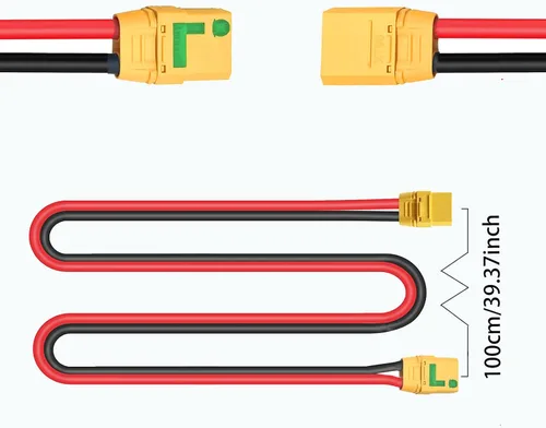 Vista 3 de XT90-S - Cable de extensión de enchufe hembra a XT90 macho Cable de extensión de cable de silicona 10AWG para batería RC Lipo FPV Drone