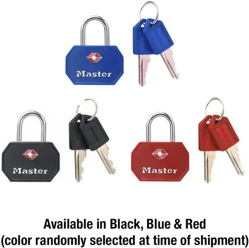 Vista 6 de Master Lock 4681TBLK - Candado de equipaje aprobado por la TSA con llave, paquete de 2, varios