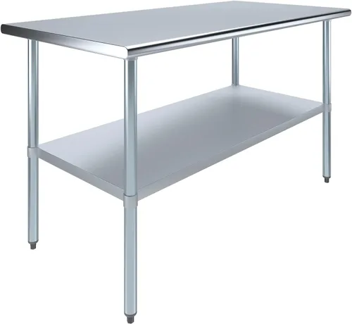 Vista 39 de Mesa de trabajo de acero inoxidable, mesa de metal