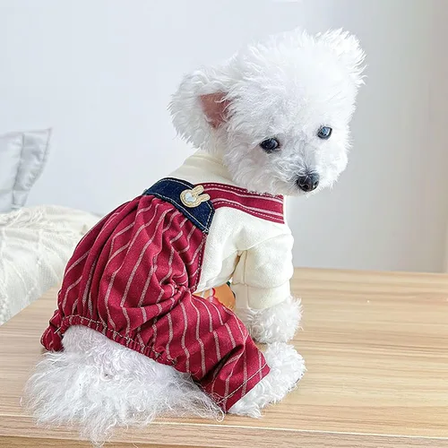 Vista 17 de Ropa de invierno para perros, overoles elegantes para mascotas para perros pequeños y medianos, lindo mono para cachorros, ropa clásica para perros