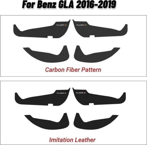 Vista 5 de KUNGKIC Para Benz GLA 2016-2019 - Almohadilla antipatadas para puerta de automóvil, calcomanías protectoras para interiores, accesorios de imitación