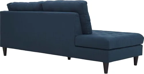 Vista 4 de Sofá esquinero Modway Empress, estilo de mediados de siglo, tapizado de tela en avena, Tela, Celeste