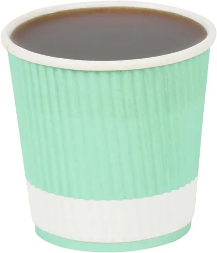 Vista 34 de Tazas para café de papel aislado, pared ondulada, kraft, 12 onzas - Caja de 25 unidades - tapas a juego: RWA0360B, RWA0360W, RWA0328LG, RWA0328GR