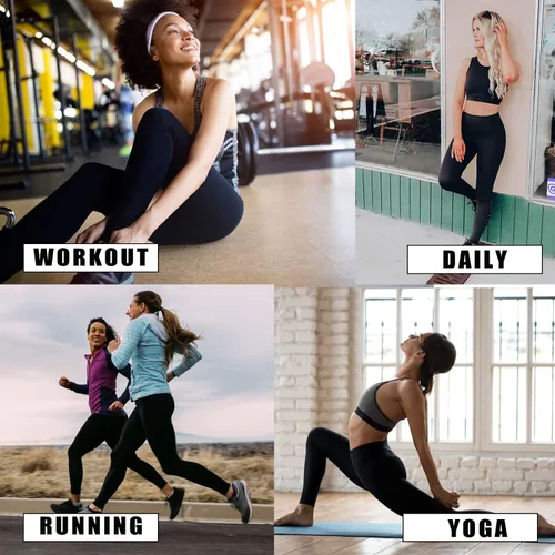 Vista 7 de Hi Clasmix Paquete de 5 leggings súper suaves para mujer, cintura alta, control de abdomen, entrenamiento, yoga, correr, gimnasio, fitness