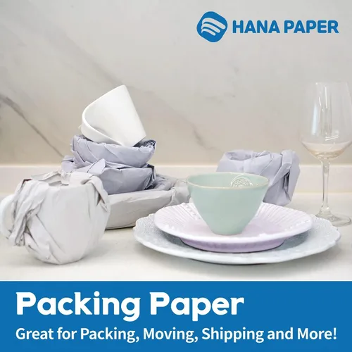 Vista 2 de HANA PAPER Hojas de papel de embalaje de tamaño grande de 30.5" x 17" (150 hojas, 5.5 lb) para mudanzas, papel de periódico grado A para envolver