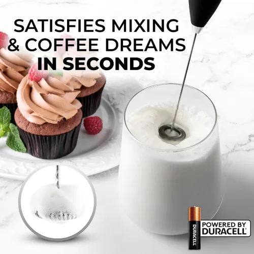Vista 264 de Zulay Milk Boss Espumador de leche potente manual, hace espuma para latte, batidor para mezclar bebidas, café, miniespumador para capuchino, frappé