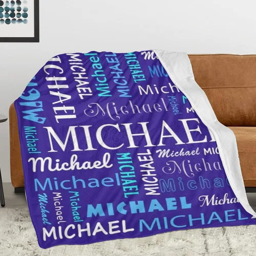 Vista 2 de Manta personalizada con nombre para niños, mantas personalizadas con nombre y texto para adultos, niños, niñas, niños, recién nacidos, regalo