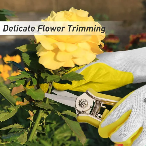 Vista 7 de Jardineer Tijeras de podar para jardinería resistentes y afiladas de mano, podadoras manuales para jardinería con menos esfuerzo