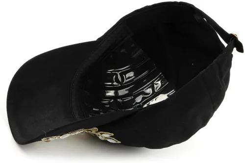 Vista 5 de Gudessly Bling - Gorra de béisbol para mujer, diseño de flores, con diamantes de imitación, ajustable, de mezclilla