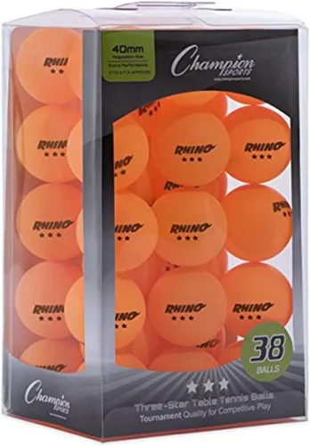Vista 5 de Champion Sports 3 Star Table Tennis Ball Pack – Tournament Size, 40mm Seamless, CTTA & ITTA Approved