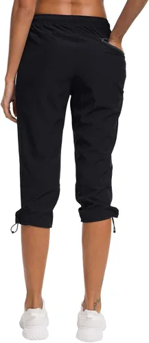 Vista 5 de ChinFun Pantalones capri de senderismo para mujer, de secado rápido, estilo cargo, recortados, resistentes al agua, UPF 50+