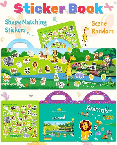Vista 2 de Benresive Reusable Sticker Book, Travel Stickers for Kids, Boys Girls Gift