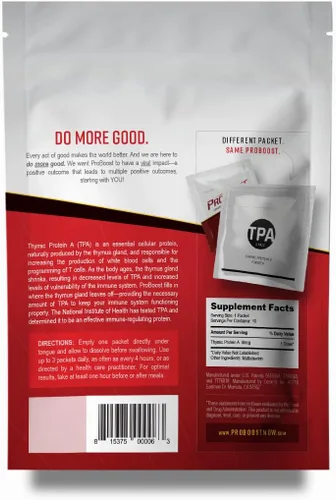 Vista 6 de Thymic Protein A - Paquetes de polvo (4 McG TPA) – Suplemento de apoyo del sistema inmunológico – Fórmula totalmente natural, sin OMG – 10 paquetes
