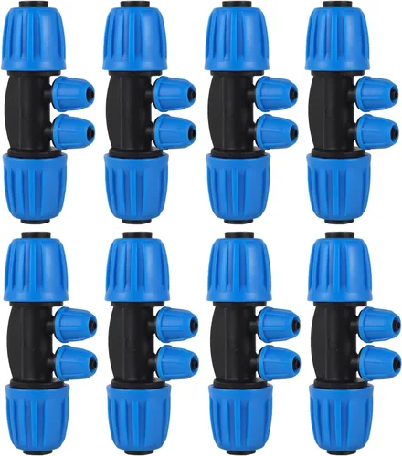 Vista 11 de 10 piezas de accesorios de riego por goteo de 90 grados con codo de 1/2 pulgada (1/2" ID x 0.640" DE), conectores de codo barbados de 90 grados