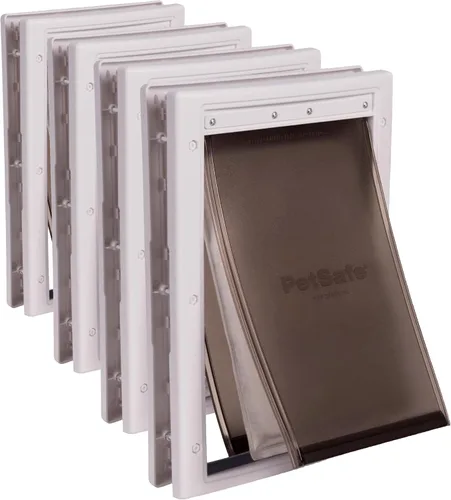 Vista 10 de Puerta PetSafe para condiciones meteorológicas extremas, color blanco, L, Blanco Insulated 3-Flap System Rated -10 to 100F, Paintable Plastic