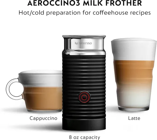 Vista 7 de Nespresso Vertuo Next - Máquina de café y espresso de De'Longhi con espumador de leche, 37.2 fl oz, color negro mate de lujo, oro rosa