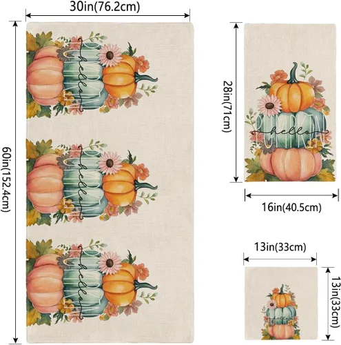 Vista 4 de Harvest Pumpkin Bath Towels for Bathroom Set - Luxury Towels Gifts for Women,Quick Dry Beach Kitchen Hand Hair Face Yoga Workout Gym Towel and Dish