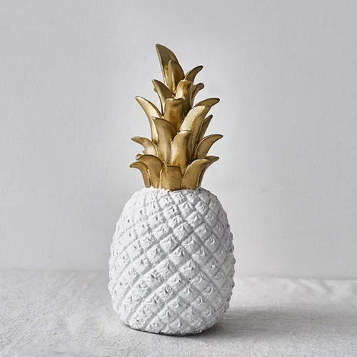 Vista 7 de Yardwe Figura de piña, adorno de fruta de resina artificial, decoración de frutas, decoración de fiesta de Hawaii, accesorios de fotografía