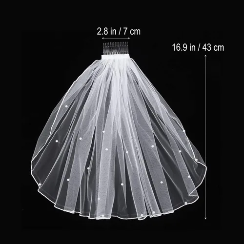 Vista 3 de Abaodam velos para novias velo de novia blanco disfraz de novia cadáver mujeres vale decoraciones el -Velo de novia Catedral Capilla corto elegante