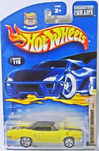 Vista 2 de Hot Wheels '70 Plymouth Roadrunner Highway 35 Rare Tema 35th Anniversary Amarillo Coche