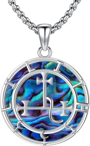 Vista 23 de Joyería Mágica para Mujeres y Hombres Nudo de Bruja Plata 925 Original Collar de Nudo de Bruja Tetragrammaton Hecate Collar Lilith Collar Pentagrama