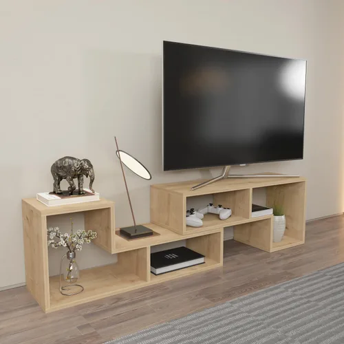 Vista 6 de Decorotika Cubicco - Soporte modular para TV (2 piezas) con estantes abiertos