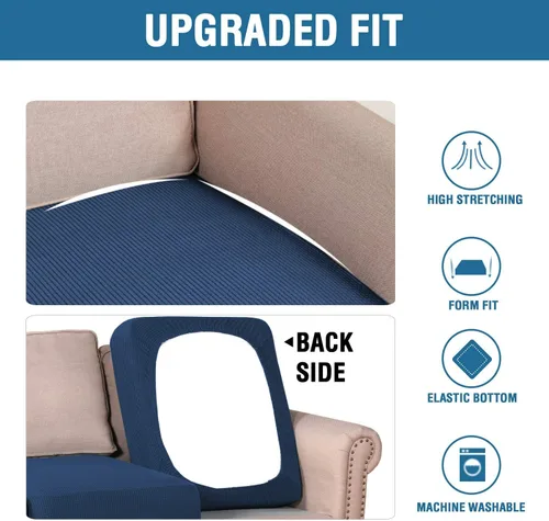 Vista 114 de H.VERSAILTEX Fundas de Cojín de Asiento Individuales Super Elásticas Fundas de Sofá Fundas de Cojín de Sofá Fundas Deslizables Juegos Tela de Sarga