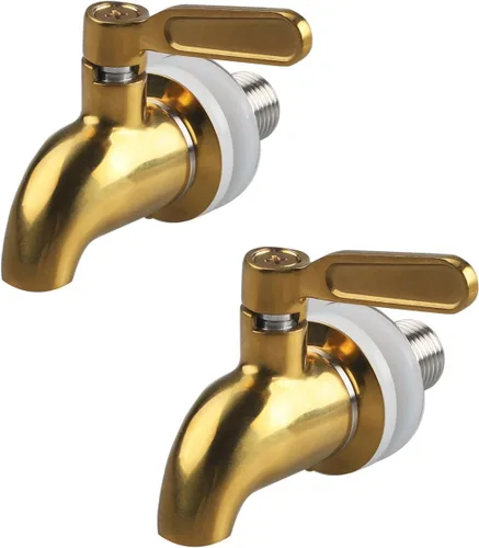 Vista 8 de 2 piezas de espita de acero inoxidable para dispensador de bebidas, grifo dispensador de agua de metal negro GWENBHMTOOL