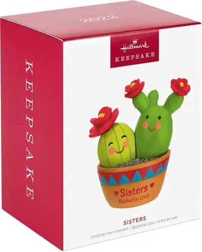 Vista 3 de Adorno de Navidad colgante Hallmark Keepsake 2023, arraigado en amor, regalo de cactus para hermana