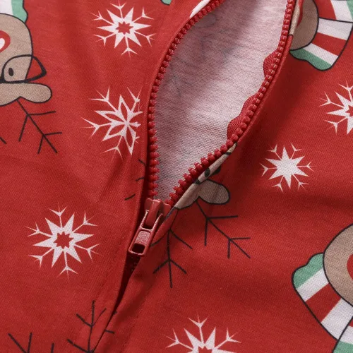 Vista 6 de Pijamas familiares de Navidad a juego, con diseño de ciervo, mamelucos para bebés, niños, adultos, mujeres, hombres, ropa para dormir